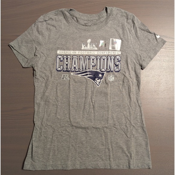 Nike Tops - Nike New England Patriots AFC Champions Super Bowl LIII Gray T-Shirt Womens S